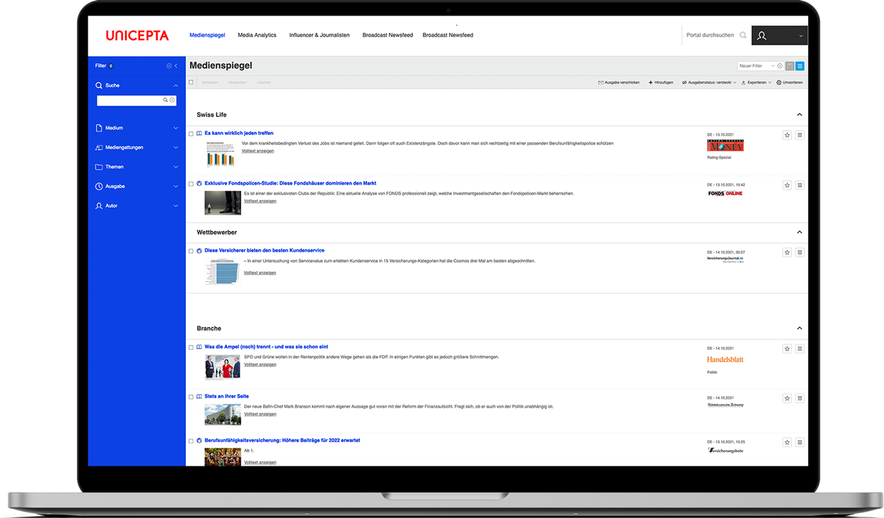 Mockup Medienspiegel